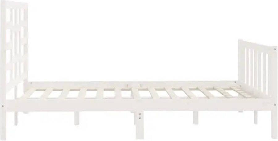 VidaXL -Bedframe-massief-hout-wit-150x200-cm-5FT-King-Size - Foto 2