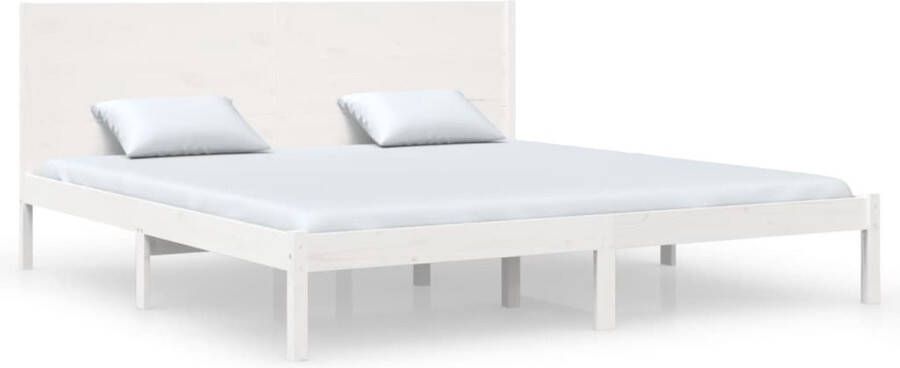 VidaXL -Bedframe-massief-hout-wit-180x200-cm-6FT-Super-King - Foto 1