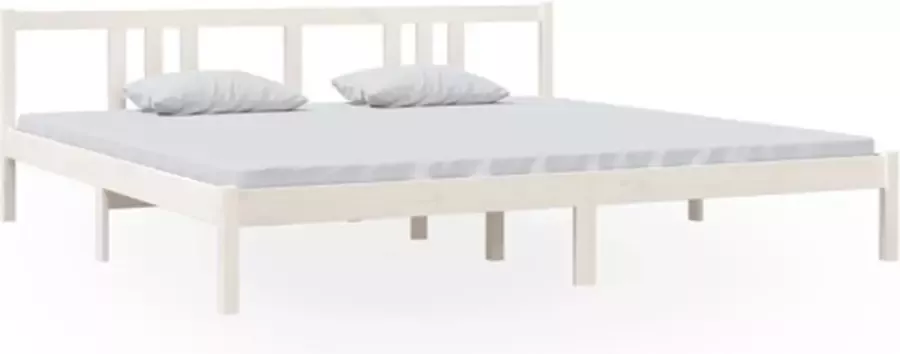 VidaXL -Bedframe-massief-hout-wit-200x200-cm - Foto 2