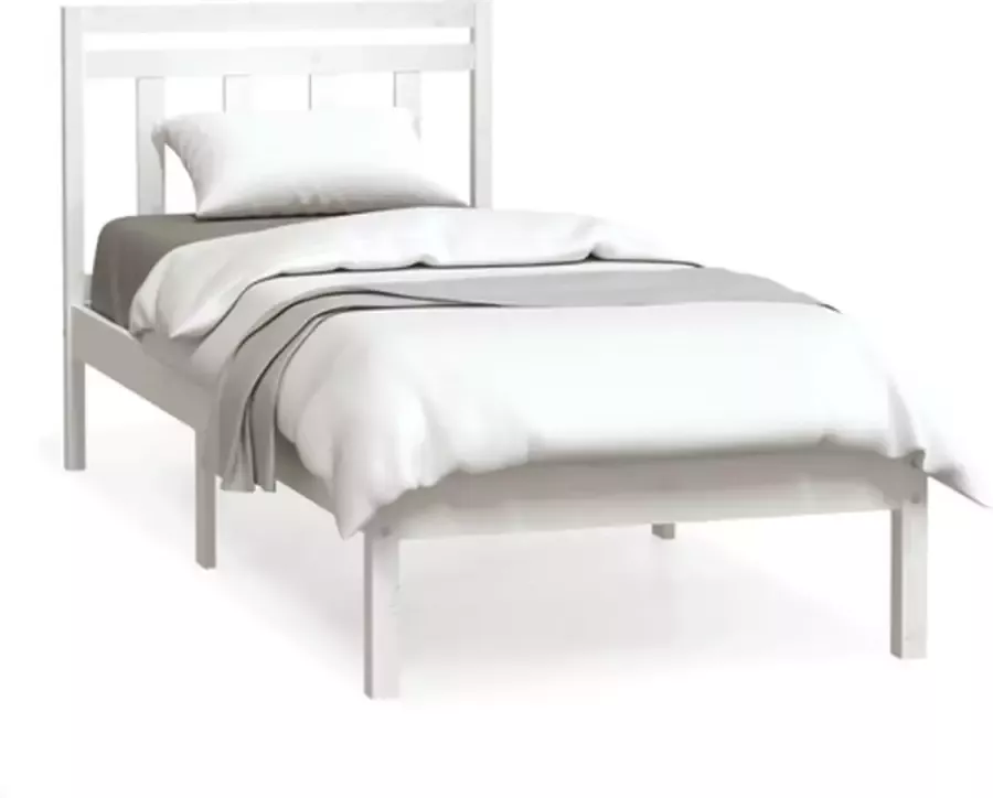 VidaXL -Bedframe-massief-hout-wit-75x190-cm-2FT6-small-single - Foto 4