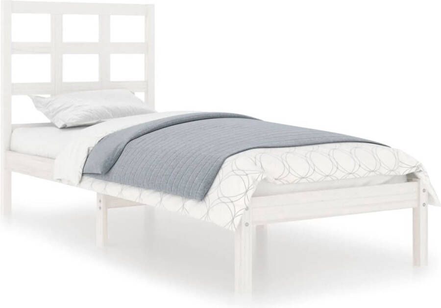 VidaXL -Bedframe-massief-hout-wit-75x190-cm-2FT6-Small-Single - Foto 1