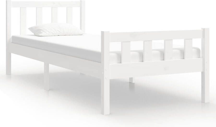 VidaXL -Bedframe-massief-hout-wit-75x190-cm-2FT6-Small-Single - Foto 2