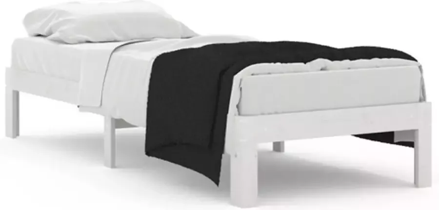 VidaXL -Bedframe-massief-hout-wit-75x190-cm-2FT6-small-single - Foto 3