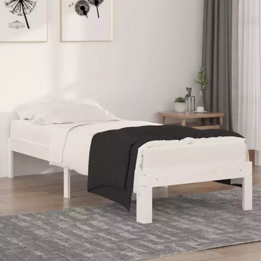VidaXL -Bedframe-massief-hout-wit-75x190-cm-2FT6-small-single