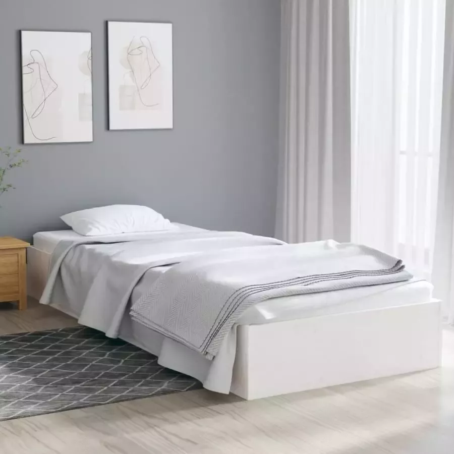 VidaXL -Bedframe-massief-hout-wit-75x190-cm-2FT6-Small-Single - Foto 4
