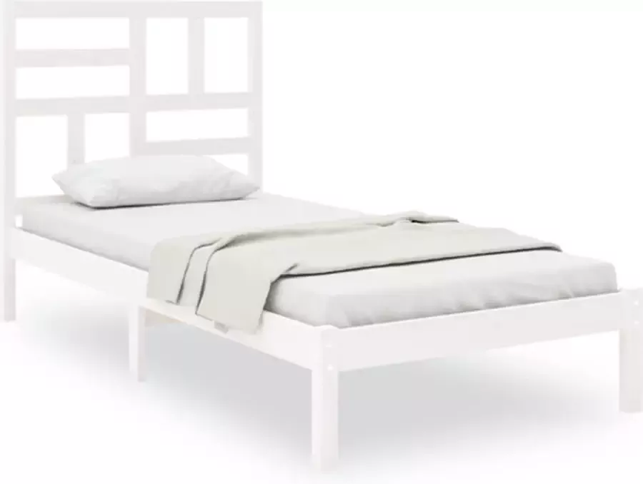 VidaXL -Bedframe-massief-hout-wit-90x190-cm-3FT6-Single - Foto 7
