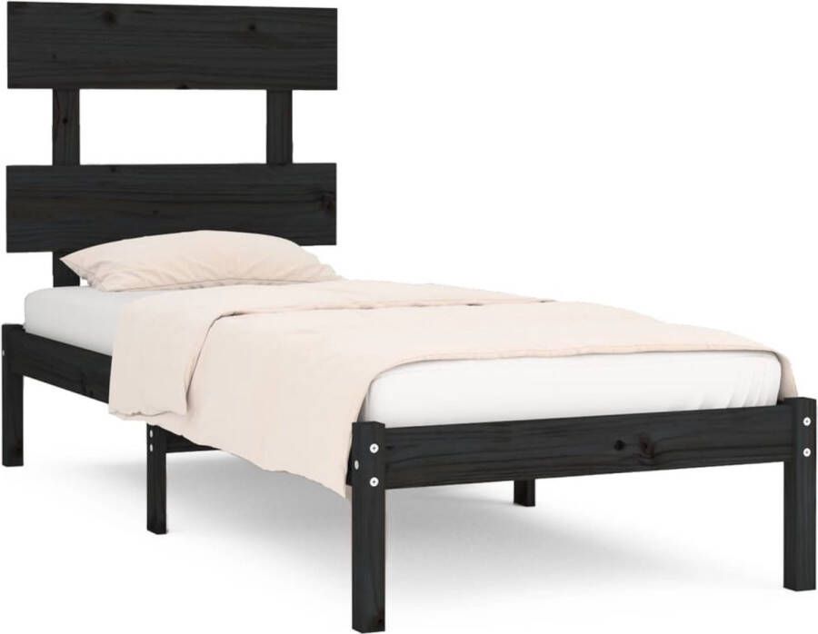 VidaXL -Bedframe-massief-hout-zwart-100x200-cm - Foto 4