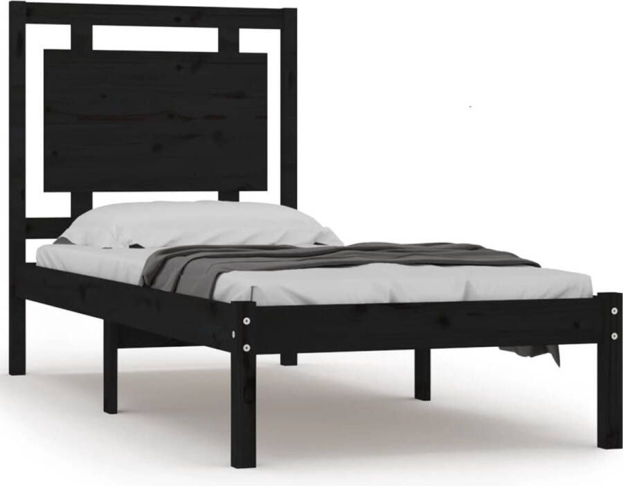 VidaXL -Bedframe-massief-hout-zwart-100x200-cm - Foto 2
