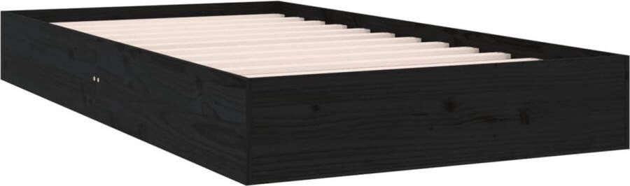 VidaXL -Bedframe-massief-hout-zwart-100x200-cm - Foto 2