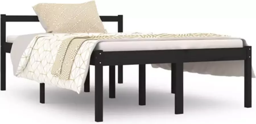 VidaXL -Seniorenbed-massief-grenenhout-zwart-120x190-cm-Small-Double - Foto 4