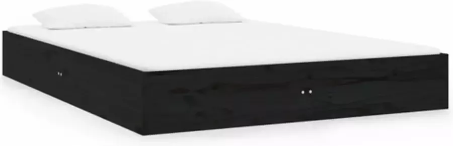 VidaXL -Bedframe-massief-hout-zwart-120x190-cm-4FT-Small-Double - Foto 2