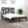 VIDAXL Bedframe massief hout zwart 120x190 cm 4FT Small Double - Thumbnail 1