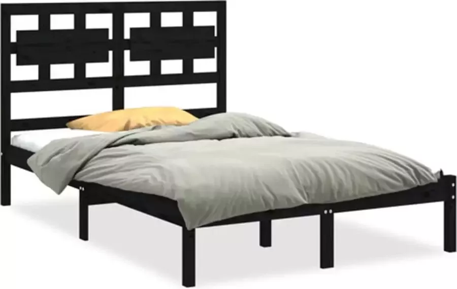 VidaXL -Bedframe-massief-hout-zwart-120x200-cm - Foto 4