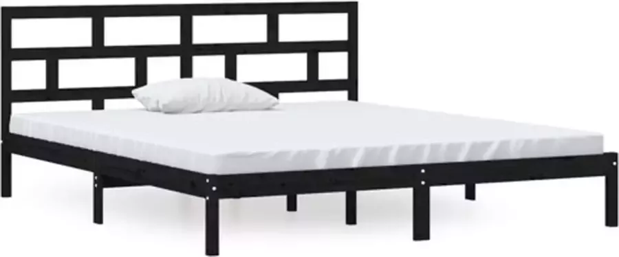 VidaXL -Bedframe-massief-hout-zwart-135x190-cm-4FT6-Double - Foto 4