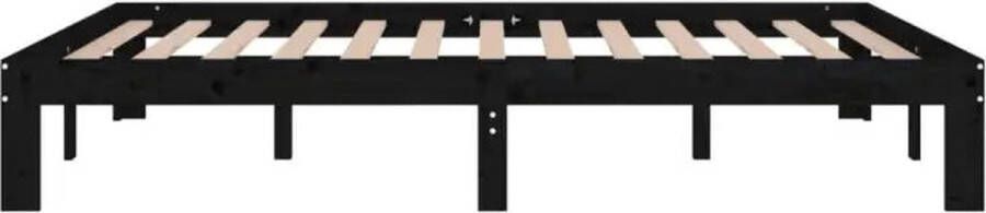 VidaXL -Bedframe-massief-hout-zwart-135x190-cm-4FT6-double - Foto 2