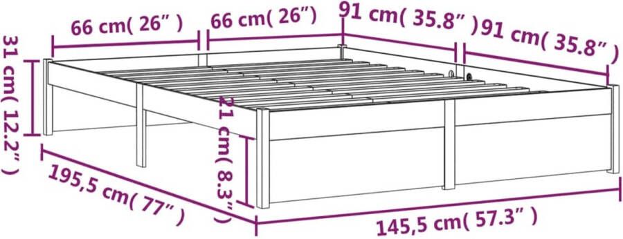 VidaXL -Bedframe-massief-hout-zwart-140x190-cm - Foto 2