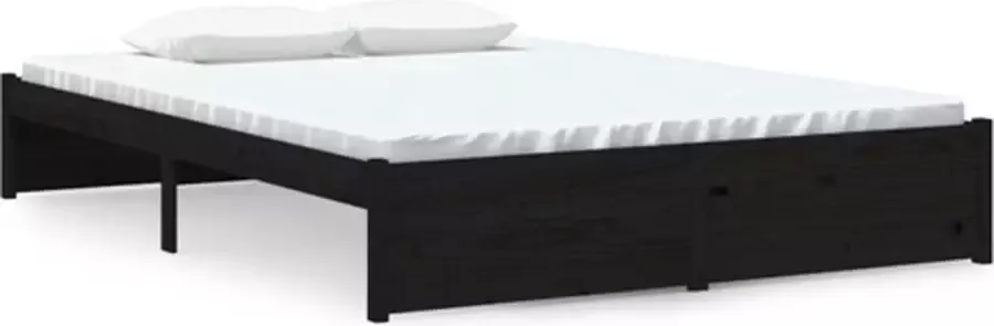 VidaXL -Bedframe-massief-hout-zwart-140x190-cm - Foto 3