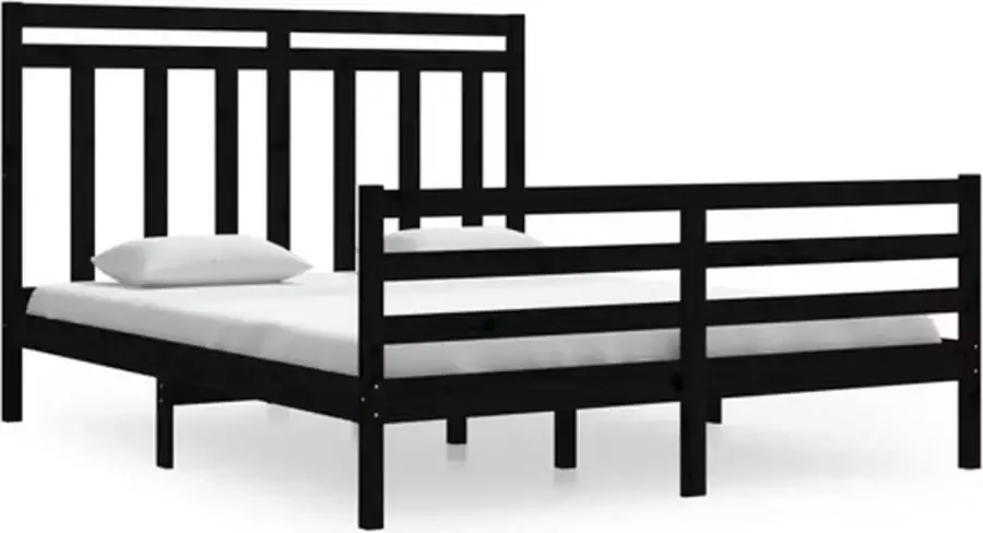 VidaXL -Bedframe-massief-hout-zwart-160x200-cm - Foto 3