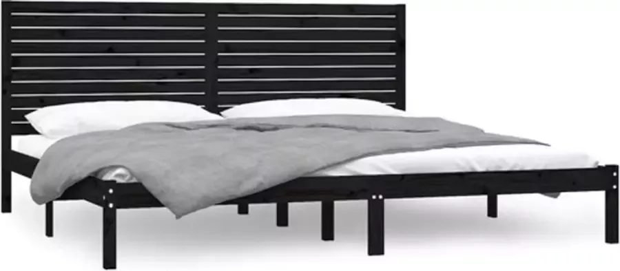 VidaXL -Bedframe-massief-hout-zwart-180x200-cm-6FT-Super-King - Foto 3