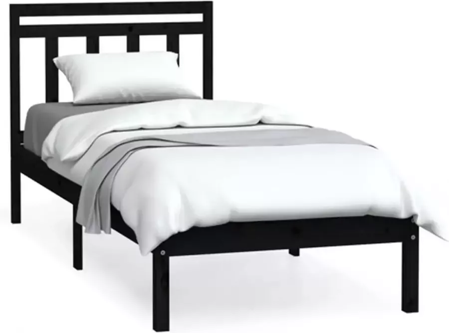 VidaXL -Bedframe-massief-hout-zwart-75x190-cm-2FT6-small-single - Foto 5