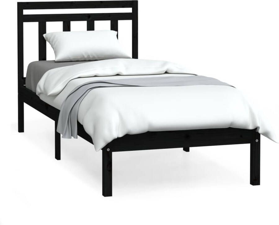 VidaXL -Bedframe-massief-hout-zwart-75x190-cm-2FT6-small-single - Foto 3