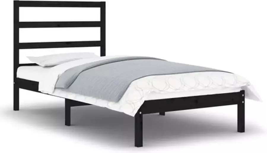VidaXL -Bedframe-massief-hout-zwart-75x190-cm-2FT6-Small-Single - Foto 6