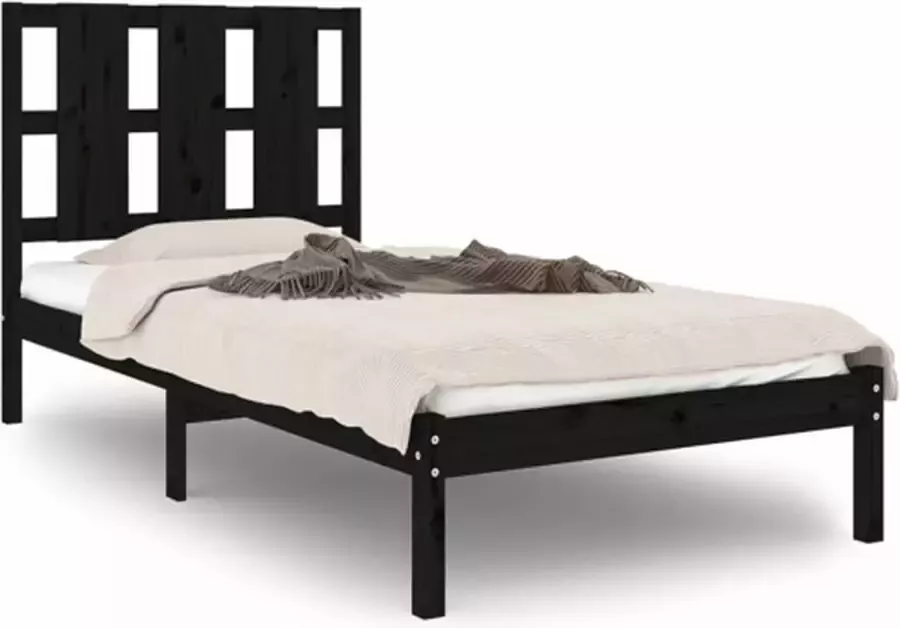 VidaXL -Bedframe-massief-hout-zwart-90x190-cm-3FT-Single - Foto 3