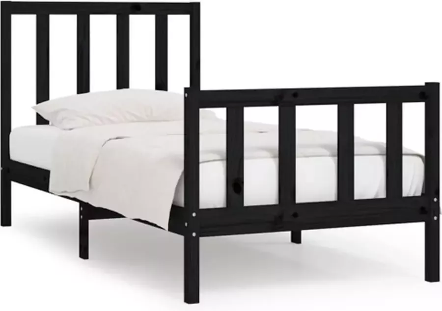 VidaXL -Bedframe-massief-hout-zwart-90x190-cm-3FT-Single - Foto 3