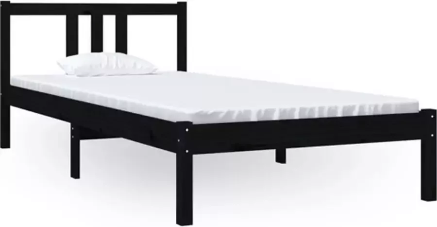 VidaXL -Bedframe-massief-hout-zwart-90x200-cm - Foto 6
