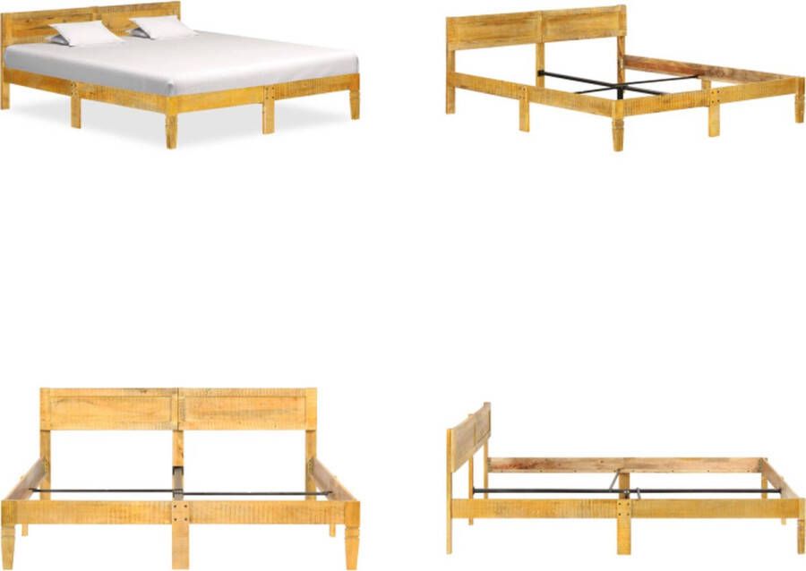 VidaXL Bedframe massief mangohout 140 cm Bedframe Bedframes Bed Frame Bed Frames