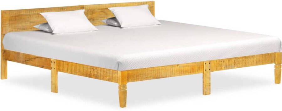 VidaXL Bedframe Massief Mangohout 200x200 cm Stijlvol Mangohouten Bed Frame Massief Mangohout Tweepersoons Bed Bruine Bed Frame Vintage Bed Frame Klassiek Bed Frame - Foto 2