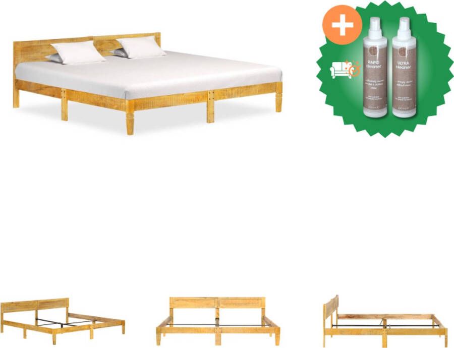 VidaXL Bedframe massief mangohout 200 cm Bed Inclusief Onderhoudsset