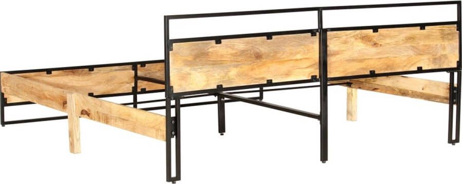 VidaXL -Bedframe-massief-ruw-mangohout-200x200-cm - Foto 2