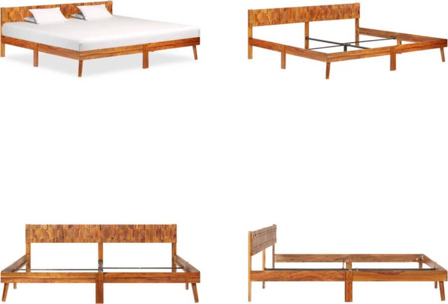 VidaXL Bedframe massief sheeshamhout 200x200 cm Bedframe Bed Frame Bed Frames