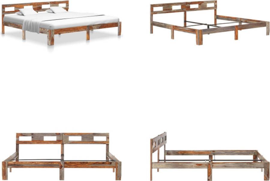 VidaXL Bedframe zonder matras massief hout 200x200 cm Bedframe Bedframes Bed Frame Bed Frames