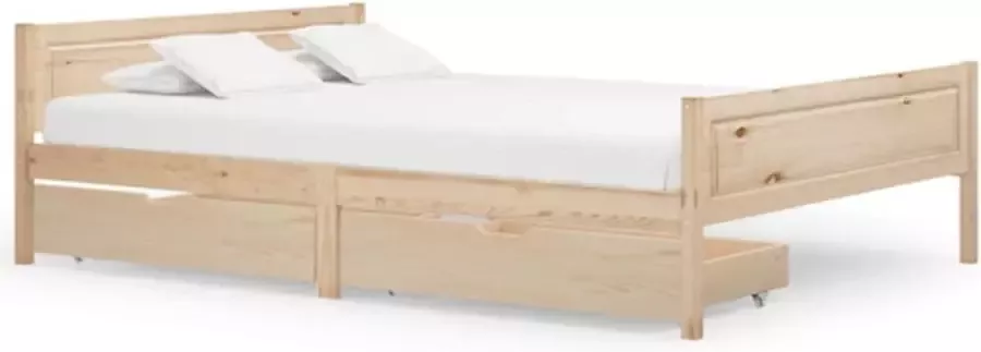 VidaXL Bedframe met 2 lades massief grenenhout 140x200 cm - Foto 2