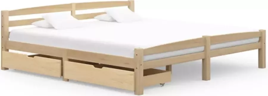 VidaXL Bedframe met 2 lades massief grenenhout 180x200 cm