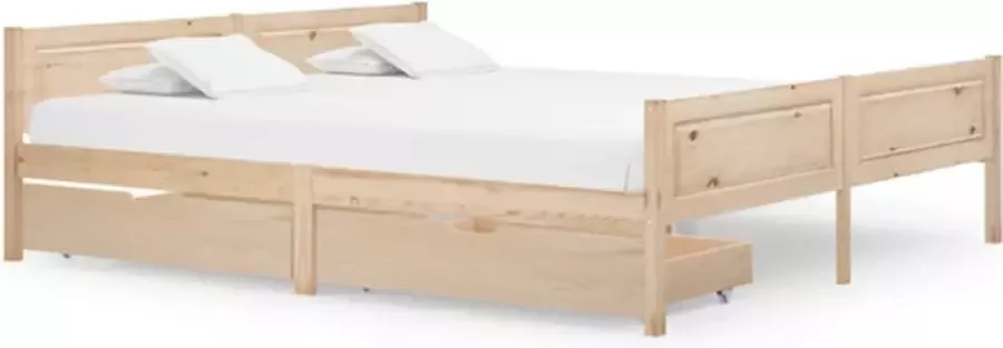 VidaXL Bedframe met 2 lades massief grenenhout 180x200 cm - Foto 2