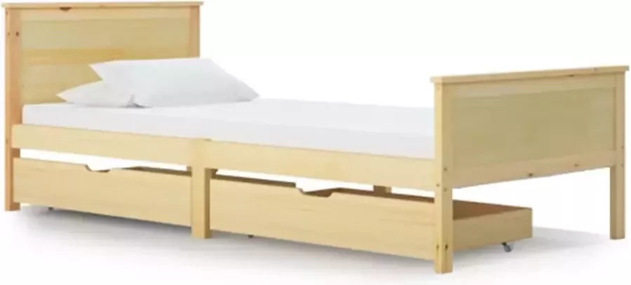 VidaXL Bedframe met 2 lades massief grenenhout 90x200 cm - Foto 2
