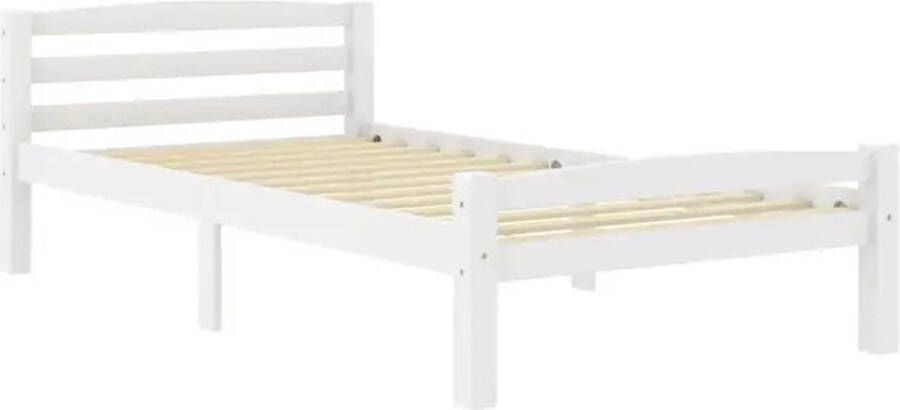 VidaXL -Bedframe-met-2-lades-massief-grenenhout-wit-100x200-cm - Foto 2