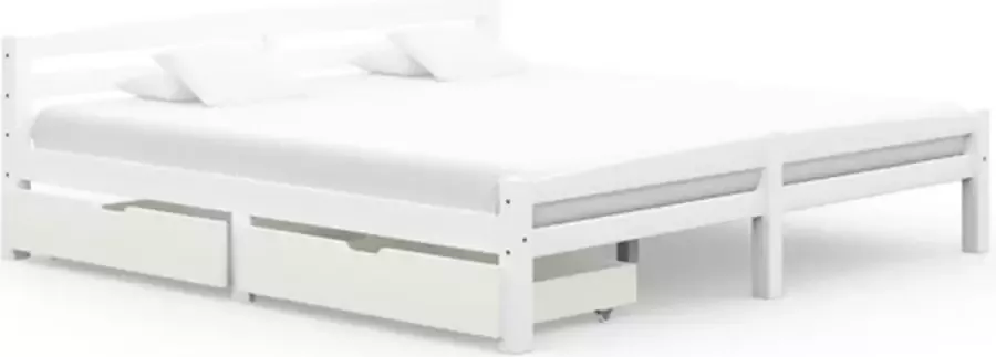 VidaXL -Bedframe-met-2-lades-massief-grenenhout-wit-180x200-cm - Foto 3