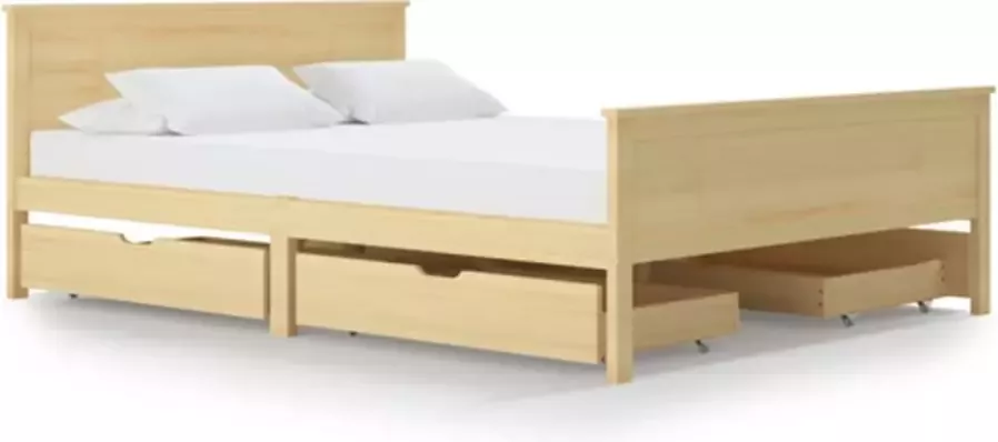 VidaXL Bedframe met 4 lades massief grenenhout 140x200 cm - Foto 2