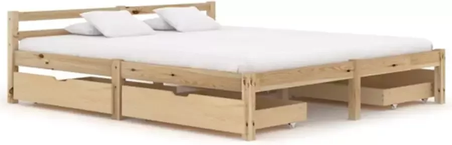 VIDAXL Bedframe met 4 lades massief grenenhout 160x200 cm