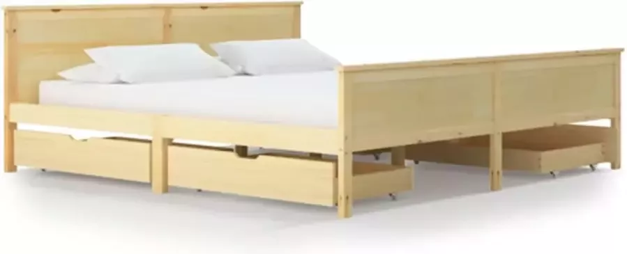 VidaXL Bedframe met 4 lades massief grenenhout 180x200 cm - Foto 2