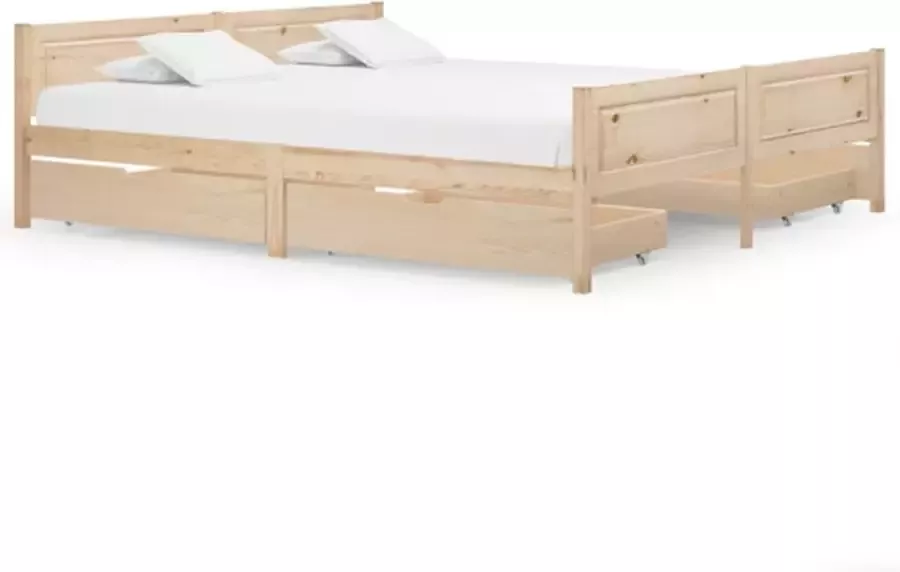 VidaXL Bedframe met 4 lades massief grenenhout 180x200 cm - Foto 2