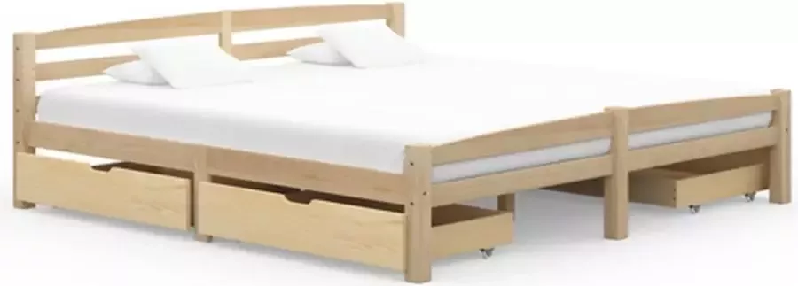 VidaXL Bedframe met 4 lades massief grenenhout 180x200 cm