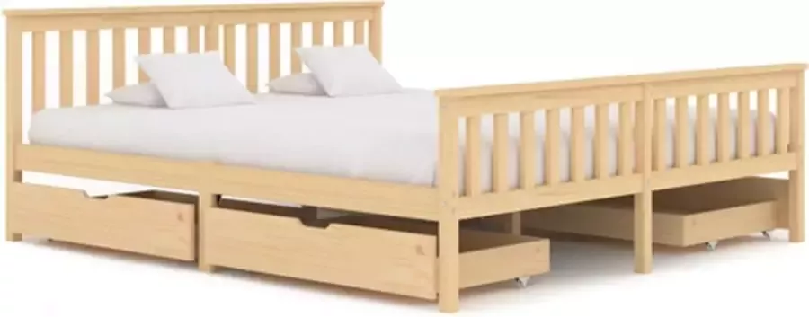 VIDAXL Bedframe met 4 lades massief grenenhout 180x200 cm