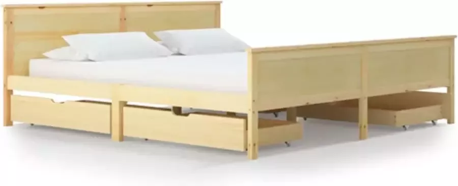 VidaXL Bedframe met 4 lades massief grenenhout 200x200 cm - Foto 2