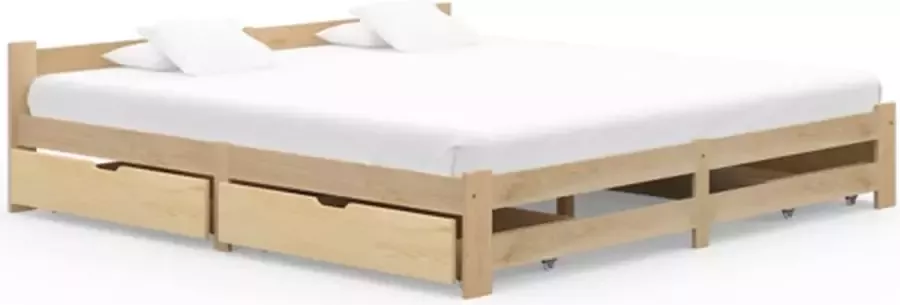 VidaXL Bedframe met 4 lades massief grenenhout 200x200 cm
