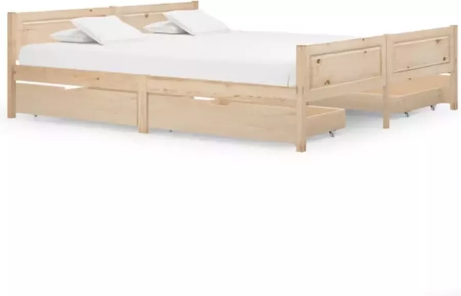 VidaXL Bedframe met 4 lades massief grenenhout 200x200 cm - Foto 2